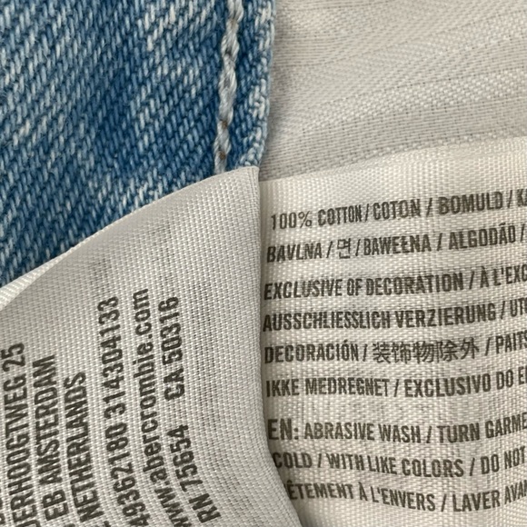 A&F Abercrombie & Fitch Annie High Rise Shorts Blue Denim 28/6 - Picture 4 of 6